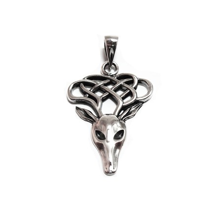 Celtic Deer with Intertwined Antlers Pendant - Click Image to Close